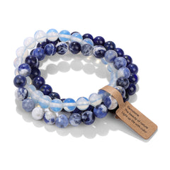 8mm Natural Stone Beads Elastic Bracelet for Women