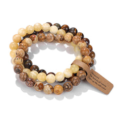 8mm Natural Stone Beads Elastic Bracelet for Women