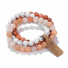8mm Natural Stone Beads Elastic Bracelet for Women