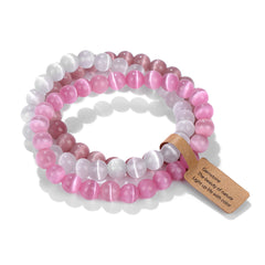 8mm Natural Stone Beads Elastic Bracelet for Women