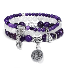Bohemian Natural Stone Agate Beads Elastic Bracelet
