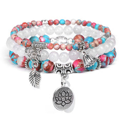 Bohemian Natural Stone Agate Beads Elastic Bracelet