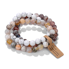 8mm Natural Stone Beads Elastic Bracelet for Women