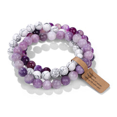 8mm Natural Stone Beads Elastic Bracelet for Women