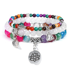 Bohemian Natural Stone Agate Beads Elastic Bracelet
