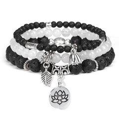 Bohemian Natural Stone Agate Beads Elastic Bracelet