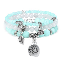 Bohemian Natural Stone Agate Beads Elastic Bracelet