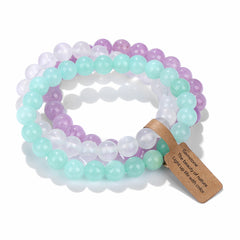 8mm Natural Stone Beads Elastic Bracelet for Women