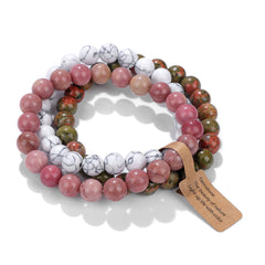 8mm Natural Stone Beads Elastic Bracelet for Women