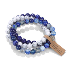 8mm Natural Stone Beads Elastic Bracelet for Women