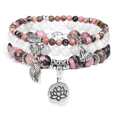 Bohemian Natural Stone Agate Beads Elastic Bracelet