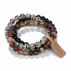 8mm Natural Stone Beads Elastic Bracelet for Women