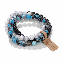 8mm Natural Stone Beads Elastic Bracelet for Women