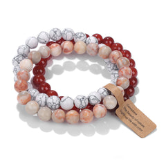 8mm Natural Stone Beads Elastic Bracelet for Women