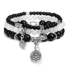 Bohemian Natural Stone Agate Beads Elastic Bracelet