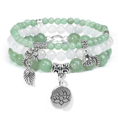 Bohemian Natural Stone Agate Beads Elastic Bracelet