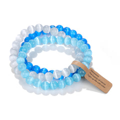 8mm Natural Stone Beads Elastic Bracelet for Women